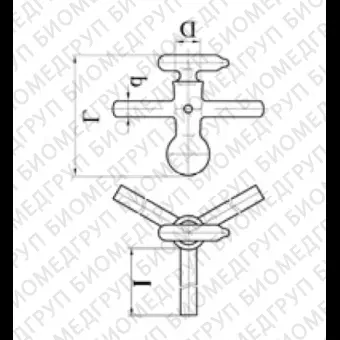 Кран вакуумный, трёхходовой, Yобразный, диаметр 4,0 мм, стекло, Россия, 1138