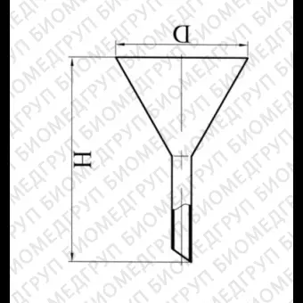 Воронка лабораторная, стекло, d 100 мм, h 150 мм, Россия, 1020