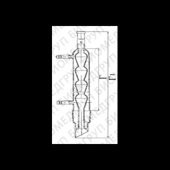 Холодильник шариковый, L 250 мм, L1 405 мм, , керн 45/50, муфта 14/23, количество шаров5, ХШ225045/40, Россия, 1812