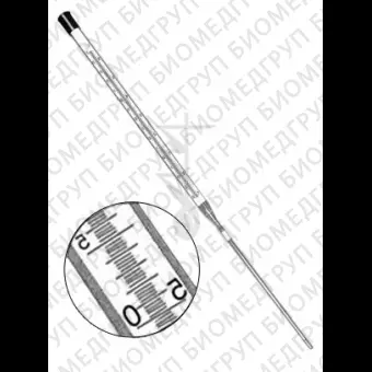 Термометр лабораторный, ц.д.0,2С, стекло, ТЛ7А  1, 10...60C, d 16,5/7,5 мм, дл. 385/420 мм, Россия, 200454