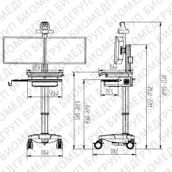 Телемедицинская тележка с регулируемой высотой PFG00