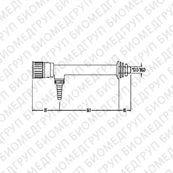 110122 Кран лабораторный д/воды угловой д/установки в стену/стеллаж угол 90 градусов, длина выпуска 150мм