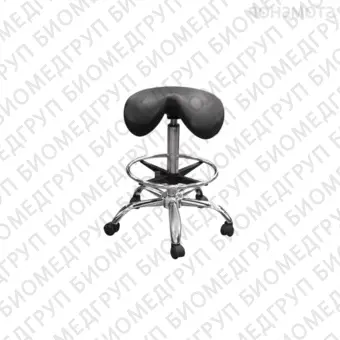 Т11В  эргономичный стулседло с кольцомопорой для ног, черный полиуретан, высота 600840 мм