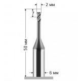 Фреза торцевая ADM Dental с покрытием Alcorona диам. 2,0 мм