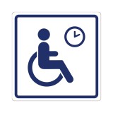 Плоскостной знак Место кратковременного отдыха или ожидания для инвалидов 150х150 синий на белом