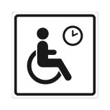 Плоскостной знак Место кратковременного отдыха или ожидания для инвалидов 250х250 черный на белом