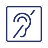 Плоскостной знак Доступность для инвалидов по слуху 200х200 синий на белом