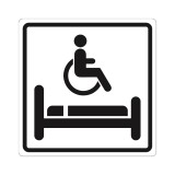 Плоскостной знак Комната длительного отдыха для инвалидов 250х250 черный на белом