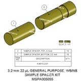Набор спейсеров для образцов, 3,2 мм, 22 мкл; Содержит 10 комплектов нижних прокладок Torlon и 10 колпачков Torlon